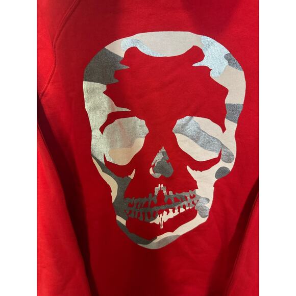 Zadig And Voltaire NWT Clipper Camo Skull Hoodie Sweatshirt Red Size Large - Picture 6 of 10